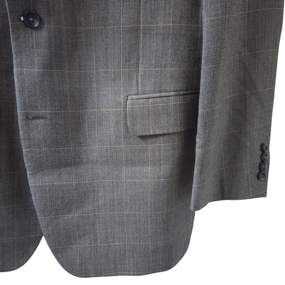 Jos A Bank Signature Collection Mens 44L‎ Wool Silk Plaid Blazer Sport Coat